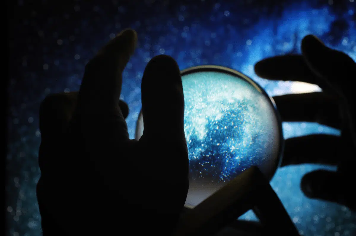astrological background crystal ball with predictions horoscope stars fortune telling determination fate soothsayer with crystal ball