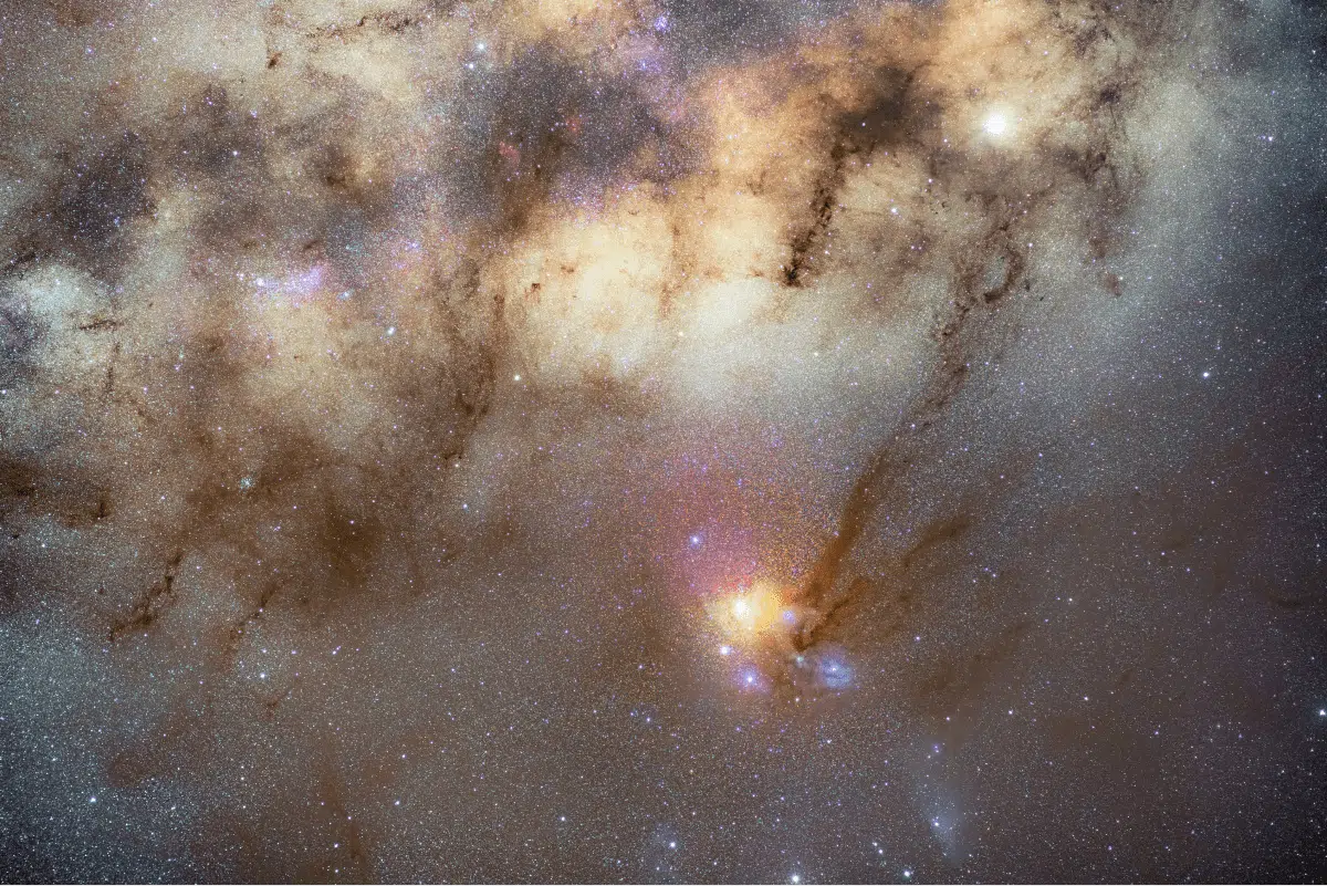 beautiful galactic core milky way with rho ophiuchi cloud complex long exposure photograph